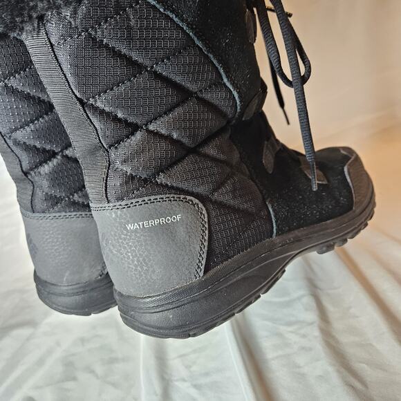 Columbia Boots Womens 8 Ice Maiden II Quilted Waterproof Winter Snow Boot Black - Picture 4 of 7